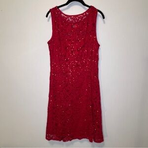 Elegant Red Lace Holiday Dress NWT 10